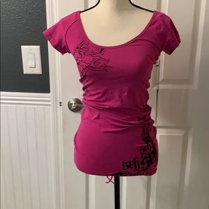 SRH pink scrunch back shirt
